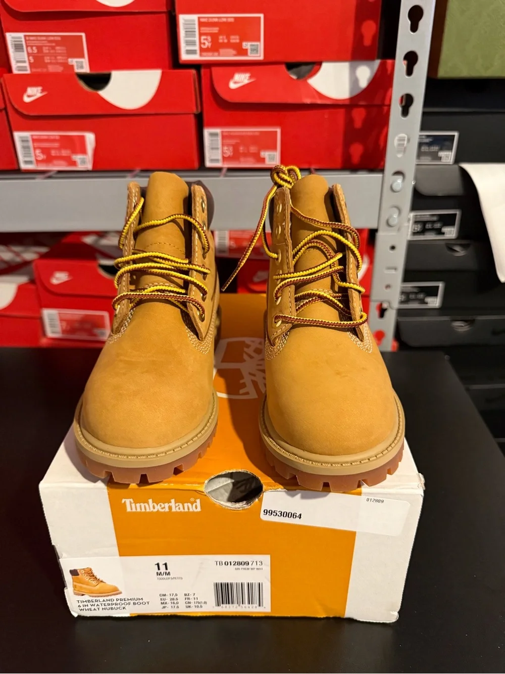Timberland WheatPremium Nubuck Boots PreSchool Kids size 11
